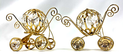 2 SWAROVSKI Elements SPECTRA CRYSTAL TEMPTATIONS CARRIAGE Ornaments