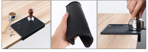 Tappetino Angolare in Silicone Nero Caffè Barista Nero Accessori Panca Caffè - Foto 4 di 5