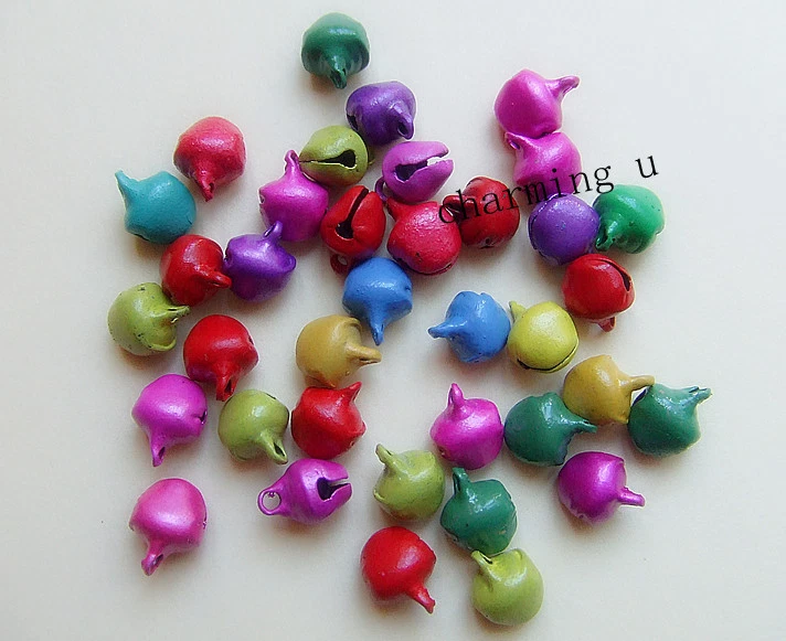 Offerta! 50pz misti perline colorato Campanellini in metallo colore vari 8mm