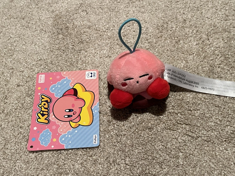 FuRyu Kirby Kirby on Doughnut Mini Plush Toy Pink/Red 2025 AMU-SHP2953 New