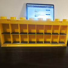 LEGO Yellow Storage Case Organizer 12 Compartments Clear Lid for LEGO Bricks