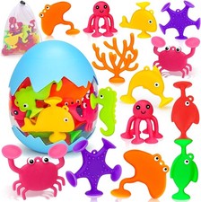 Toddler Suction Cup Bath Toys, Ocean Animal Toys for Kids Ages 3-5 4-8...