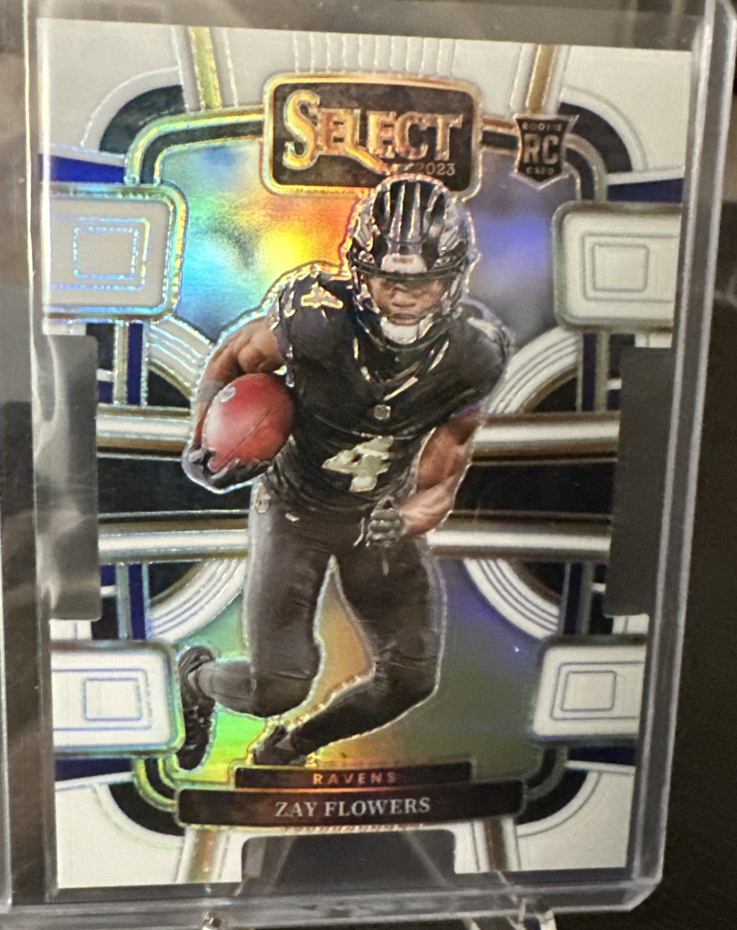 2023 Panini Select Concourse Zay Flowers #8 White Prizm Die-Cut /199 (RC)