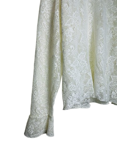 Vintage Crochet Lace Babydoll Top Fairy Grunge Bell Sleeve Festival Boho Size XL - Picture 5 of 7