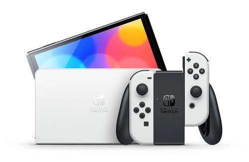 Nintendo Switch Oled WHITE Used With Dock And Accessories 64GB + mario case
