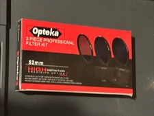 OPTEKA 3-PIECE Pro Filter Kit (UV, Polarizer, ND8) + Case, 52 mm, New/Orig. Box