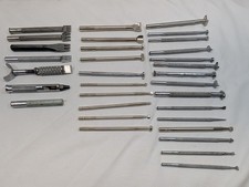 32pc Tandy Craftool USA Leather Stamp Tool Lot Chisels Swivel Knife Groover