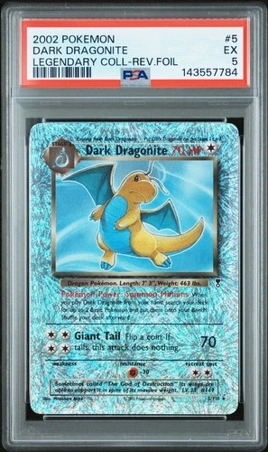 PSA 5 2002 Dark Dragonite Reverse Foil Legendary Collection #5