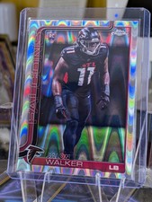 2025 Topps Chrome Football: 354 - Jalon Walker (RC): Ray Wave Refractor - Falcon