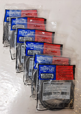 (6x) Tripp-Lite Cat6 Gigabit Snagless Patch Cables RJ45 M/M 7ft (N201-007-GY)