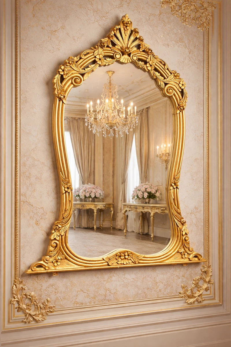 アンティーク　ビンテージ　バーボラ　ミラー Original Baroque/Rococo Antique Mirrors Antique 1900-1919 Time