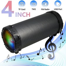 4" Portable Bluetooth Wireless Speaker BT TWS Soud System USB/TF/FM Radio