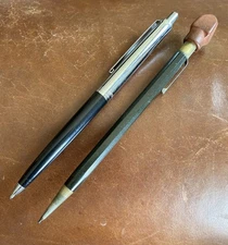 Vintage Paper Mate Profile Ball Pen Double Heart Working & Bell Systems Pencil