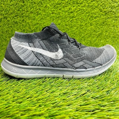 Nike Free Flyknit Womens Size Black Gray Athletic Running