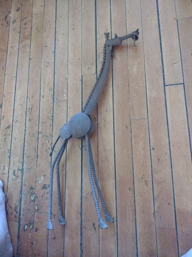 Metal Art Giraffe Free Standing Home Decor Eating Sculpture Rusty 24" - Picture 2 of 7