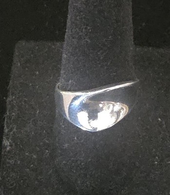 Vintage Mexico Sterling Silver Wave Ring 925 Modernist Taxco Band Size 6.5