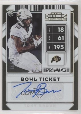 2020 Panini Contenders Draft Picks College Bowl Ticket 30/99 Tony Brown Auto s3g