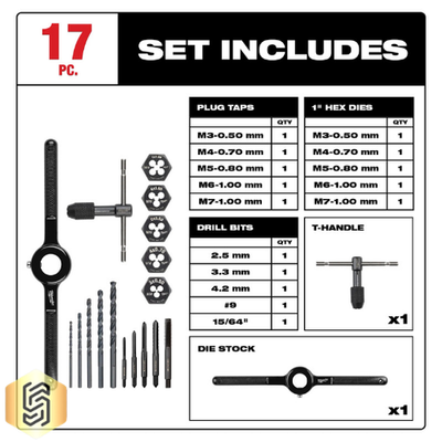 Milwaukee 49-22-5601 17PC Metric Tap and Die Set | eBay