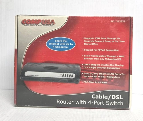 COMP USA CABLE/DSL ROUTER WITH 4-PORT SWITCH #313831 - NEW OLD STOCK