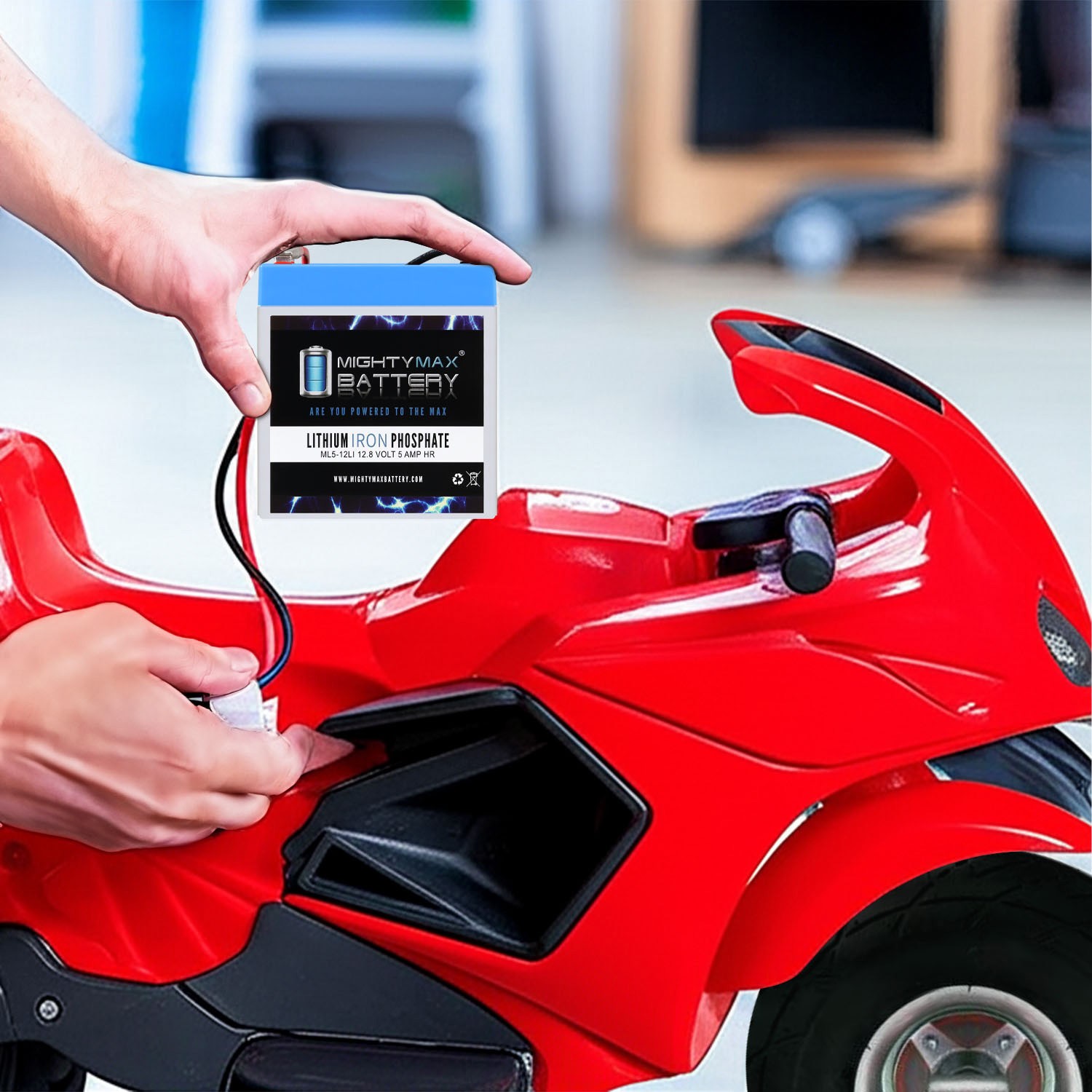 Mighty Max 12V 5AH Lithium F2 Replaces Razor PowerRider 360 Electric Tricycle