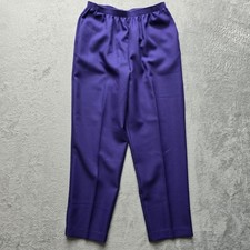 Alfred Dunner Pants 14 Purple Pull-On Elastic Waistband Pockets Casual Comfort