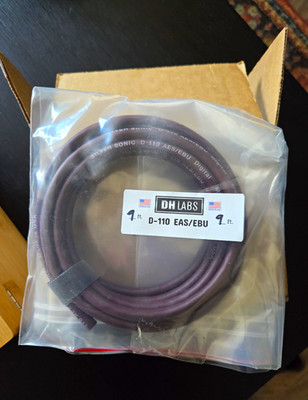 DH Labs D-110 AES/EBU Digital Audio Cable 9 ft Purple 1:1 Connection