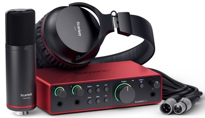 Focusrite SCARLETT-2I2-STU-4G 2-In 2-Out USB Audio Interface Recording Bundle