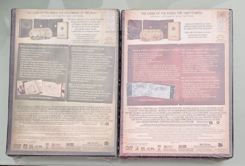 FELLOWSHIP OF THE RING / TWO TOWERS special extended edition DVD LOT NEW dings Foto 2 de 3