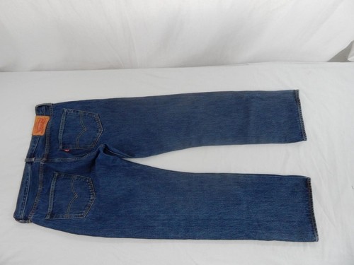 Levi 501 Straight Jeans Regular Blue Waist 34 Leg 30 W34 L30 Button Fly (Q6505) - Picture 6 of 9