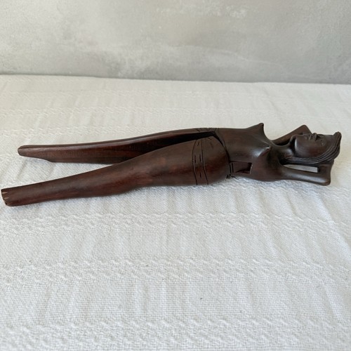 VTG Hand Carved Wood Nude Women Nutcracker Figure Folk Art 13" MCM Tiki Decor - Picture 10 of 12
