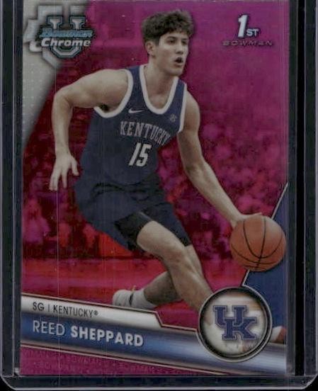 2023-24 Bowman University Chrome #45 Reed Sheppard Pink Refractor