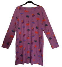 GUDRUN SJODEN Avant Garde Floral Print Lagenlook Tunic Top / Dress Purple L