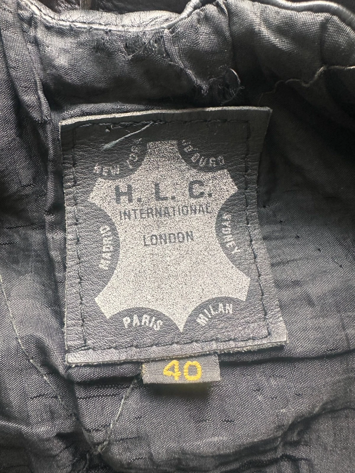 Vintage 90s Black Leather Biker Motorcycle Jacket Camden London Punk Belted HLC - product detail image 4