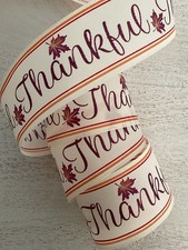 5 YARDS FALL THANKFUL PLUM, RUST CREAM WIRED EDGE RIBBON 2.5" WIDE