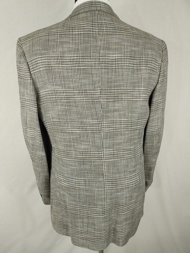 Vintage Pierre Cardin Mens 42L Sport Coat Jacket Blazer Glen Plaid 2-Button Silk - Picture 4 of 20