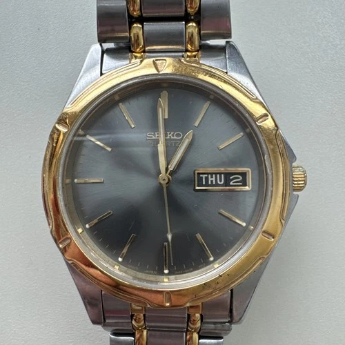 Vintage Seiko 7n43-6A09 Rare Grey Dial Day/Date Seiko Band