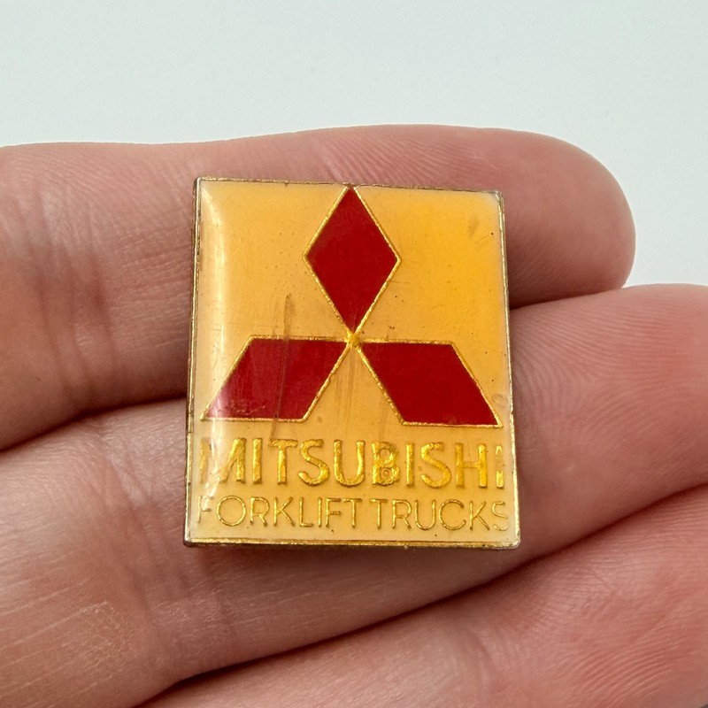 Rare Mitsubishi Forklift Trucks Advertising Lapel Pin Heavy Machinery Badge