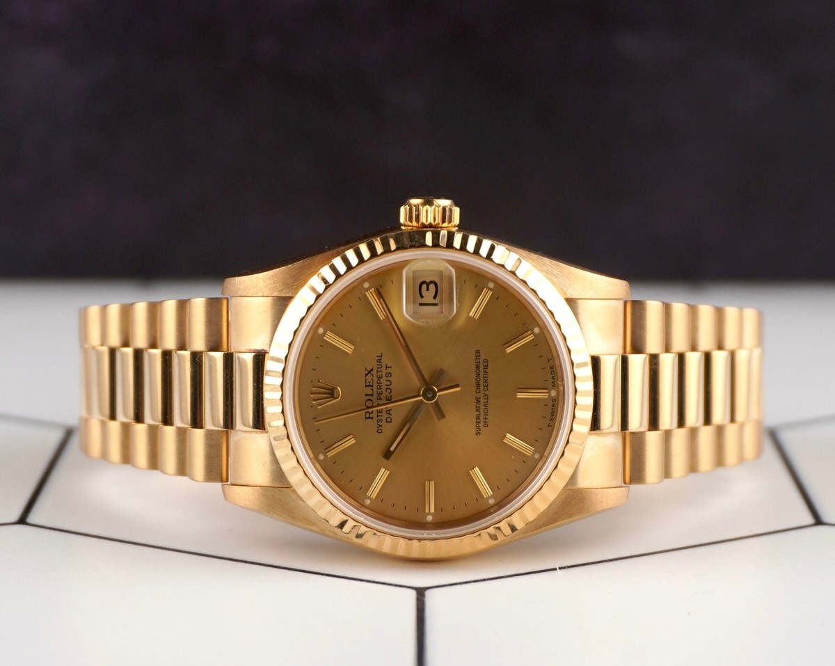 Rolex President 31mm Datejust Midsize Yellow Gold Vintage Ladies