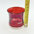 Antique 1904 Ruby Flash Glass Mug Harry & Minnie Personalized Love Token — photo 2