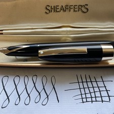 SHEAFFER PEN FOR MEN 111 14K BROAD LH OBLIQUE  NIB FOUNTAIN PEN BOXED SERVICED