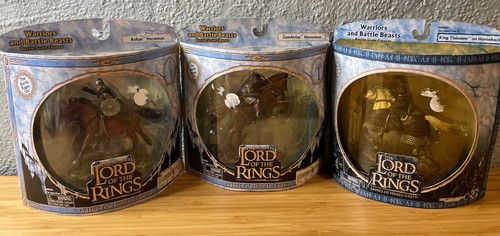 Lot Of 3 Lord of the Rings Figure Warriors Battle Beasts Theoden Gondorian Rohan