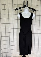 Derek Heart Dress Women S Black Sheath Midi Sleeveless Round Neck Casual