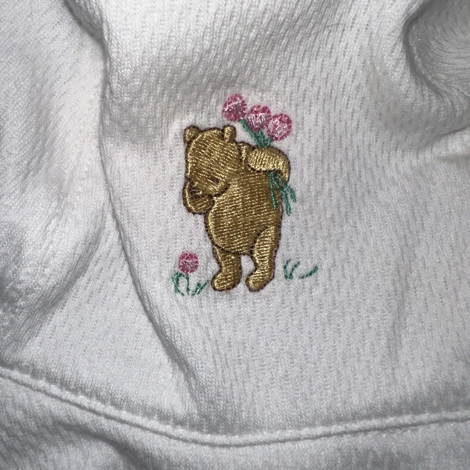 De Colección Disney Clásico Pooh Años 90 Y2K Bordado Sombrero Sol Gorro Cubo Festoneado Corbata Foto 3 de 4