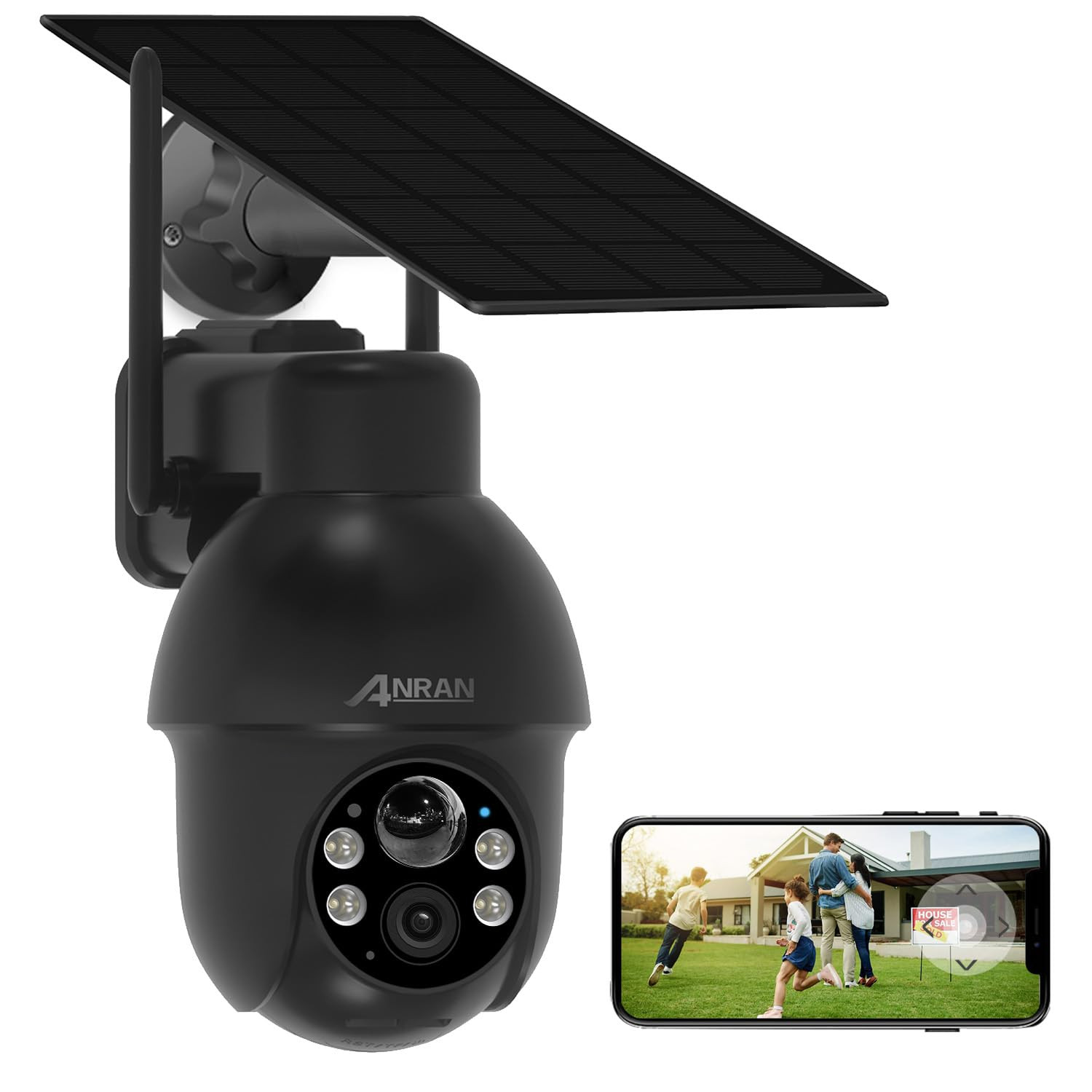 2K Solar-Powered Wireless Outdoor PTZ Camera with 360° View for Home Security