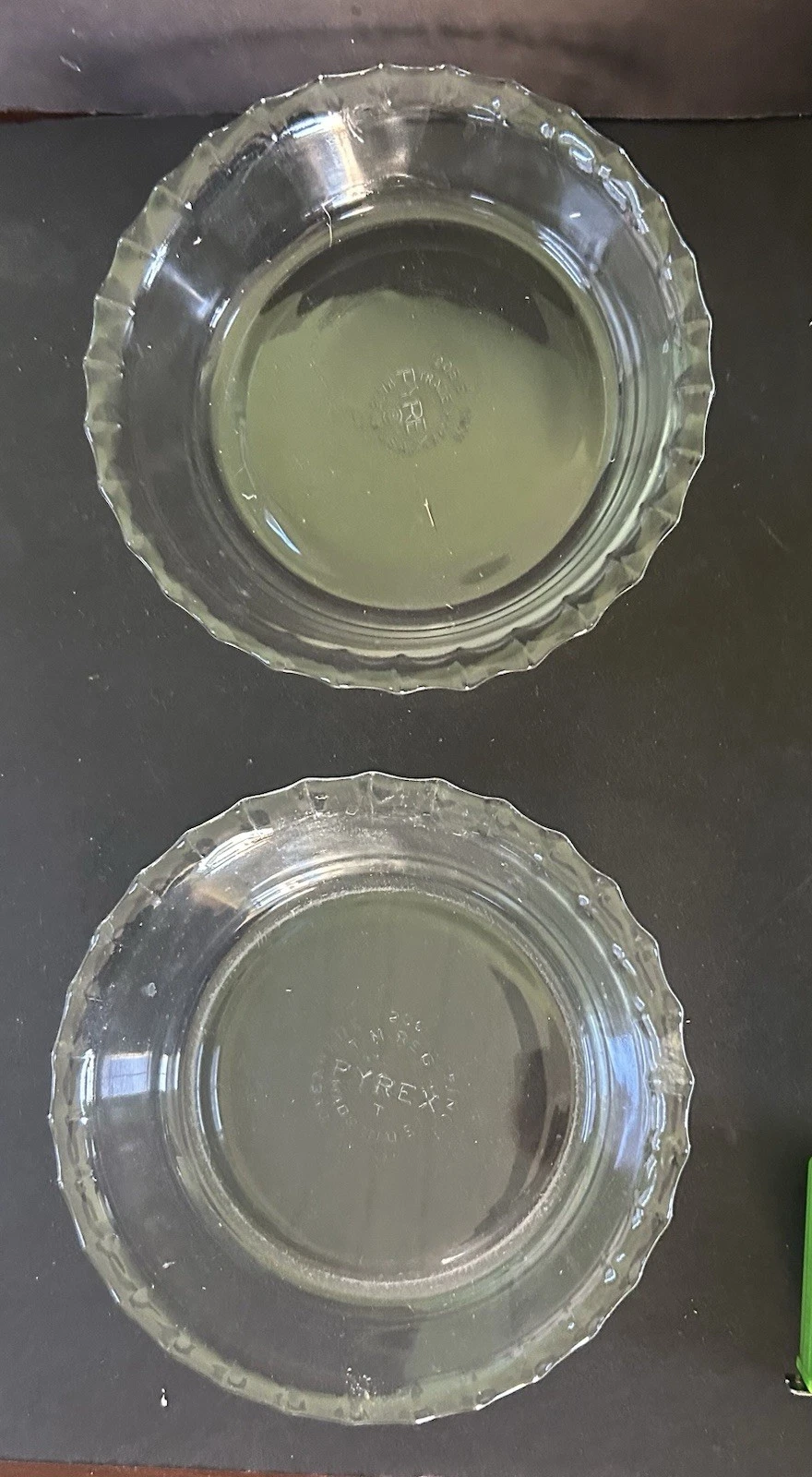 2 Vintage PYREX 6" Mini Pie Plates #206 Fluted Scalloped Edge Clear Tart Plate