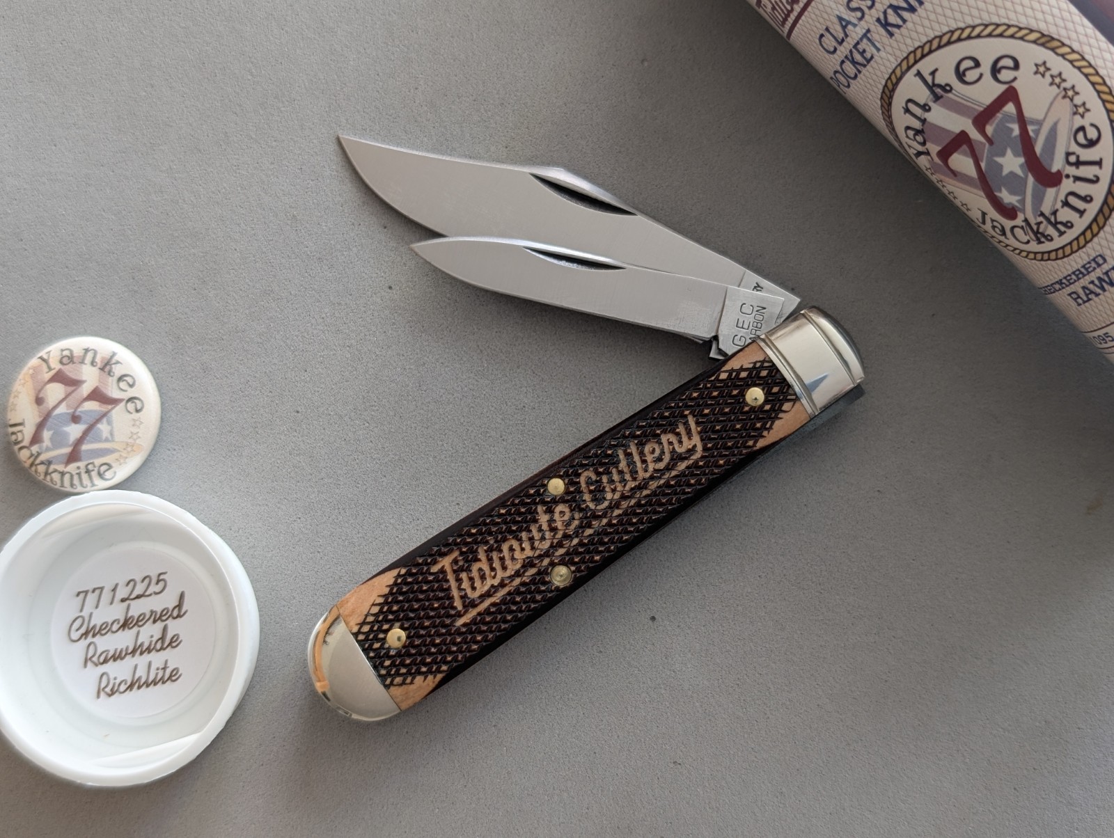 GEC Great Eastern Cutlery #77 Yankee Jack 771225 Checkered Rawhide