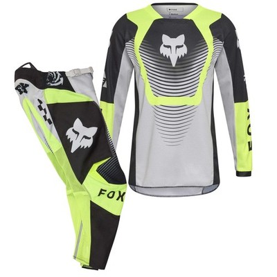 Fox Racing Youth MX Jersey & Pant Kit Deal - 180 COLLECT (Grey/Flo Yellow/Black)