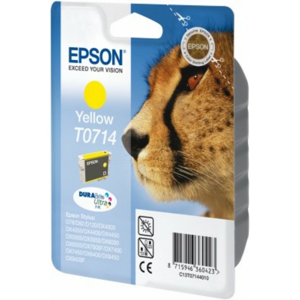 Original Epson T0714 C13T07144012 C13T07144022 Tinte Gelb-image