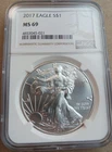 2017 American Silver Eagle NGC MS69 Brown Label PQ