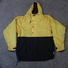VTG 90s REI Gore-Tex Anorak Pullover Jacket Mens M Yellow Black Made in USA